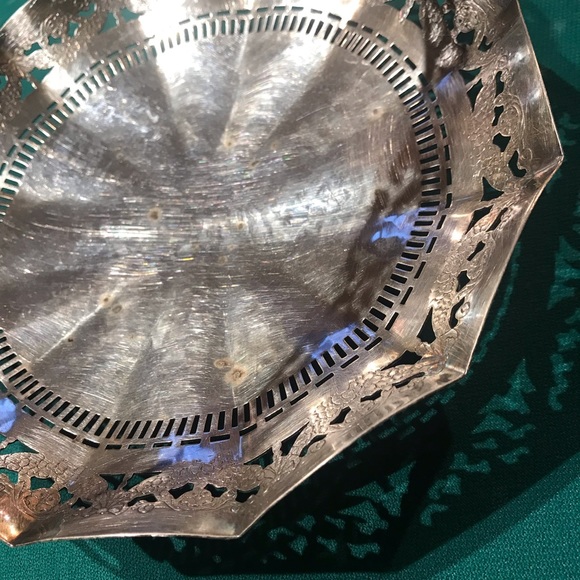 Apollo Sheffield Nickel Silver footed serving Tray with stationery handle #3204 - Picture 2 of 10